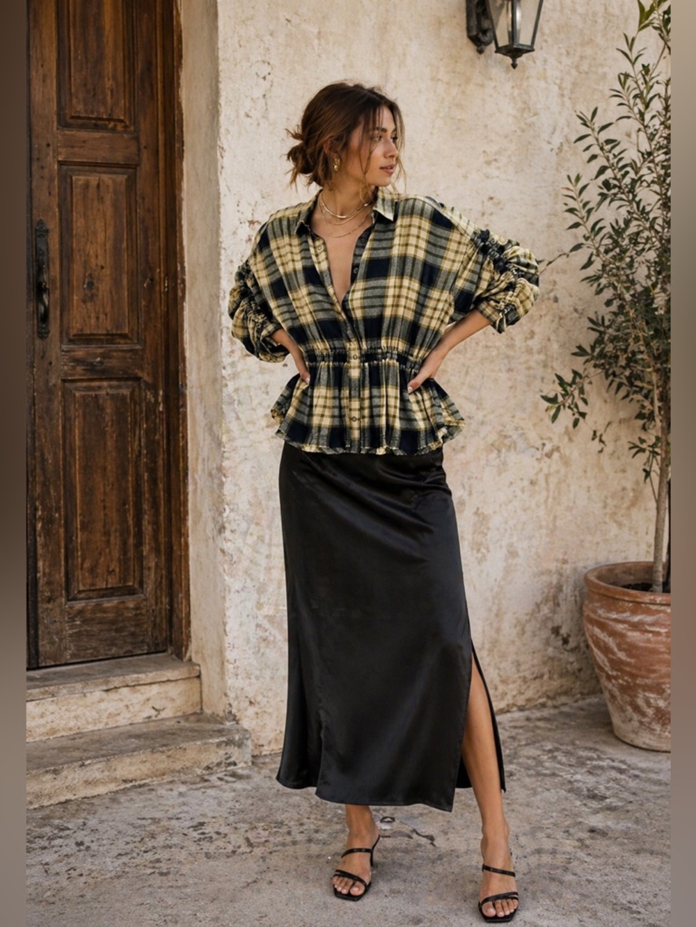 🇺🇸FIRM PRICE🇺🇸Free People Pacific Dawn Plaid Shirt Top
